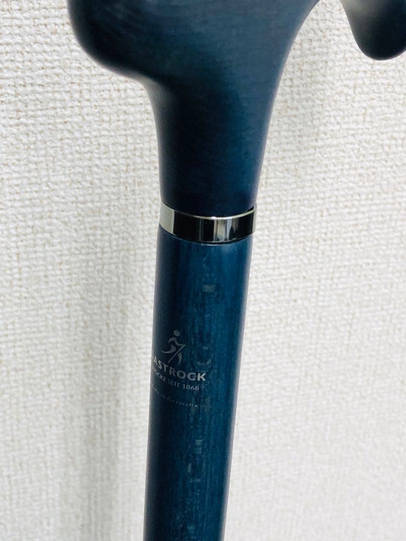 木製杖　ドイツ製　青色ステッキ　男性用