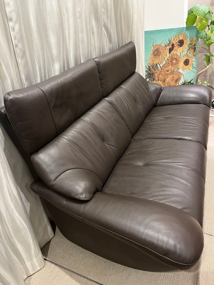 Karimoku カリモク チターノ クラウド 本革 2.5人掛けソファ