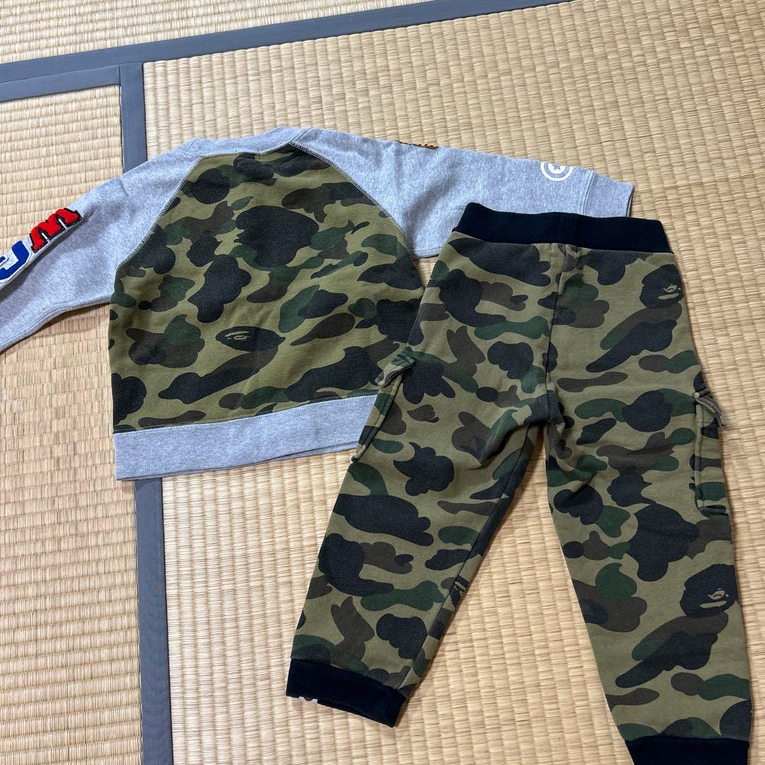 【美品】BAPE KIDS トレーナー＆迷彩パンツセット 100cm正規品