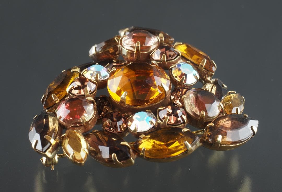 KRAMER クラマー　ブローチ／アンバー × トパーズ × ABストーン