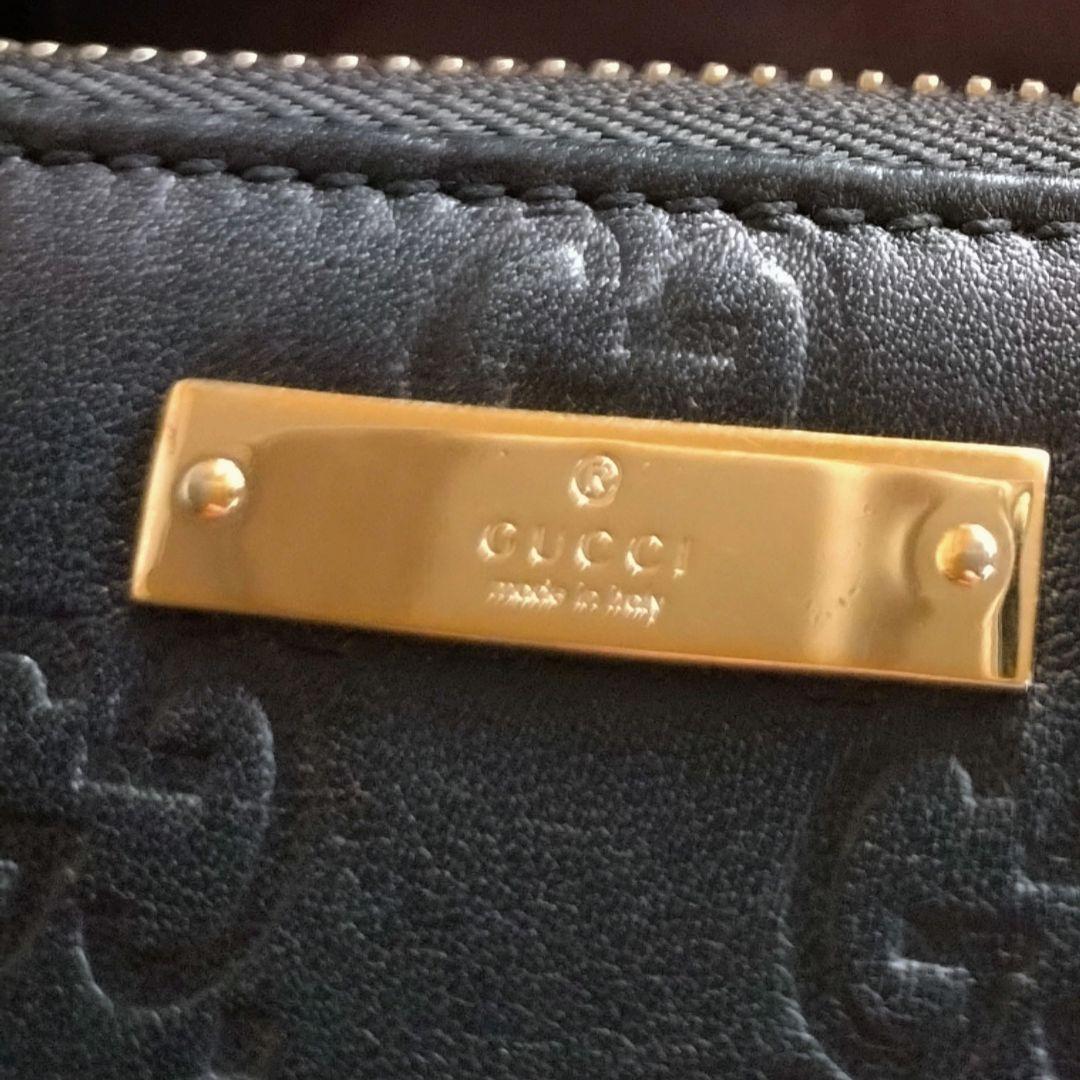 GUCCIシマ ブラックレザー長財布