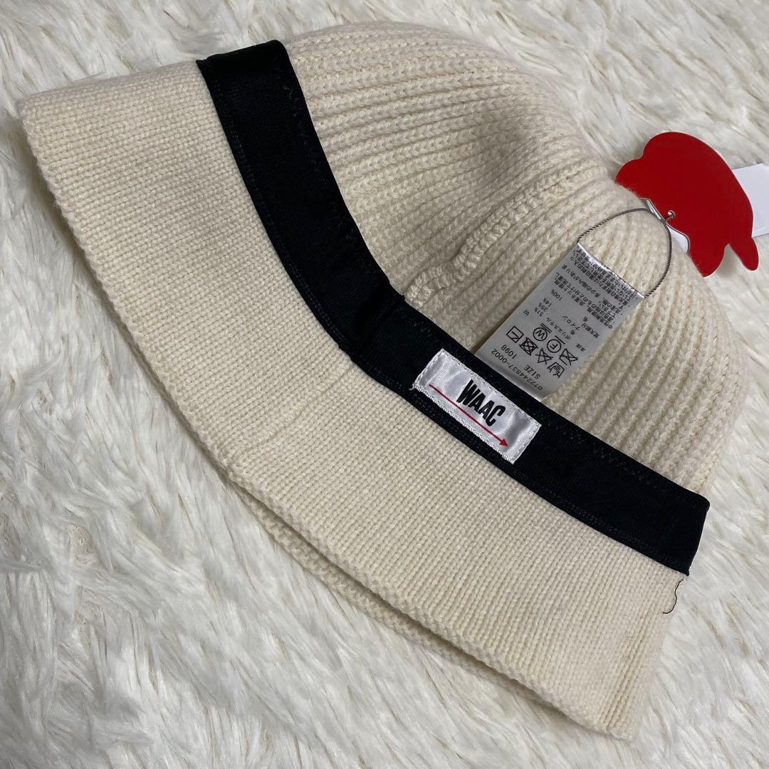 新品タグ付✨ワック　2WAYニットバケハ　白ロゴウール　ファーポンポン取り外し⭕️