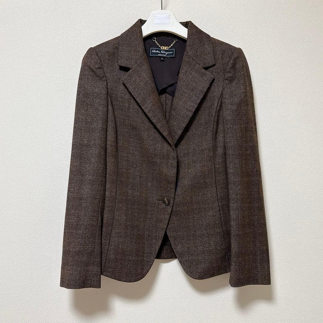 【美品】Ferragamoフェラガモ カシミアスーツセット イタリア製 上質 冬