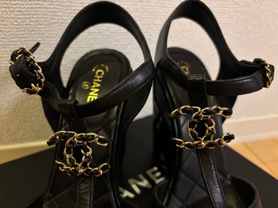 CHANEL ストラップサンダル　サイズ371/2