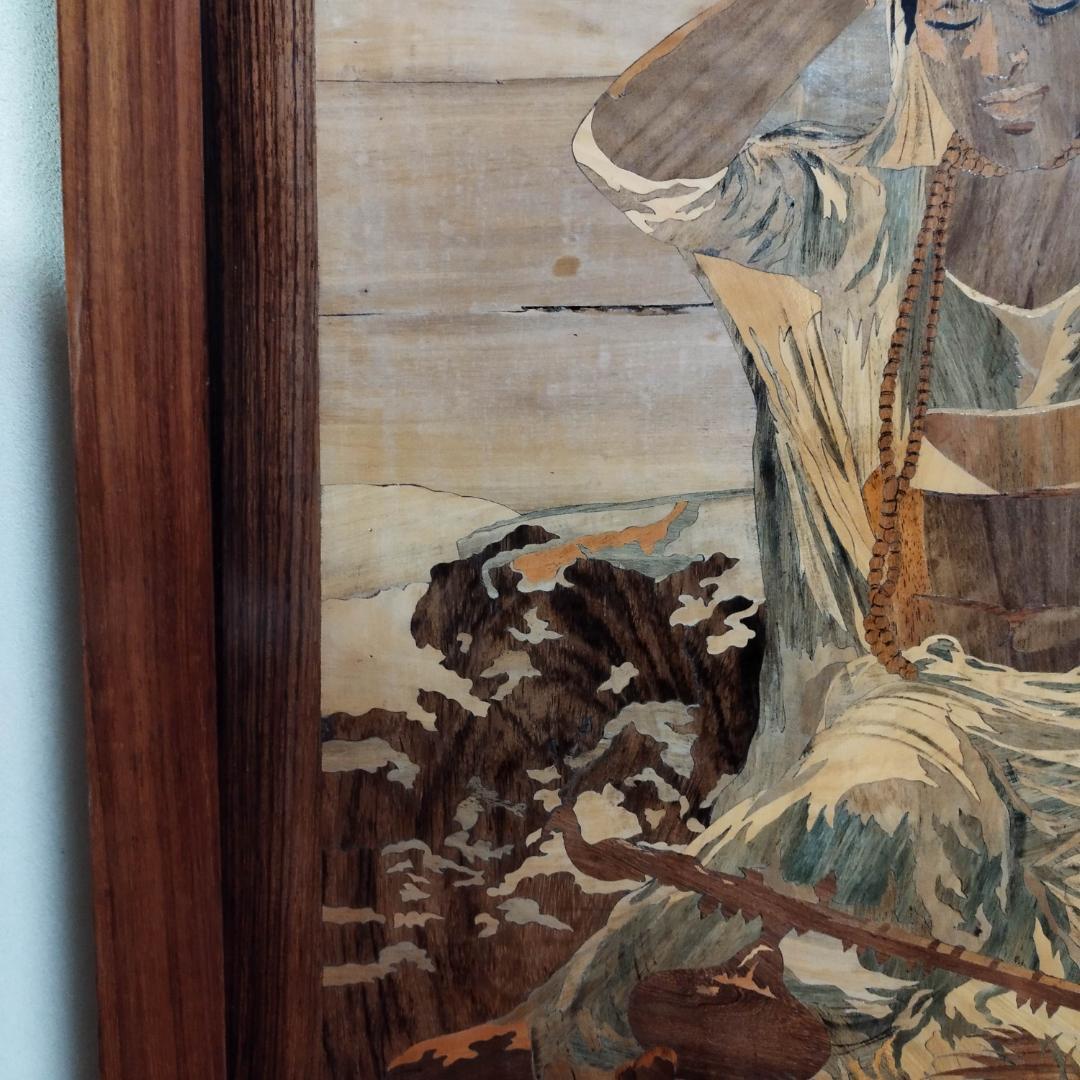 木象嵌　木製絵画　ビンテージ　54年