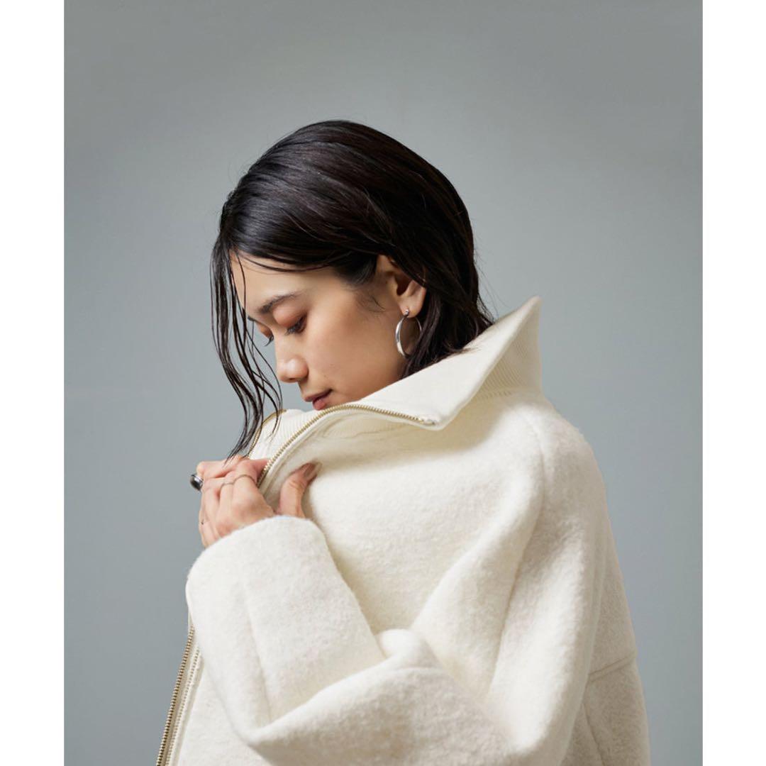 SALON adam et rope' ライトウェーブニットジップブルゾン