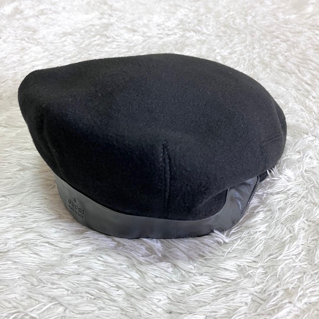 GUCCI 帽子 ベレー帽 ハンチング帽 GG柄 ブラック