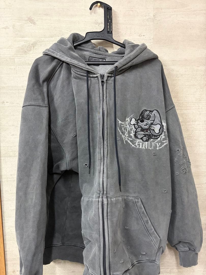 GALFY 染め染めわんちゃんボロボロパーカー　大型犬