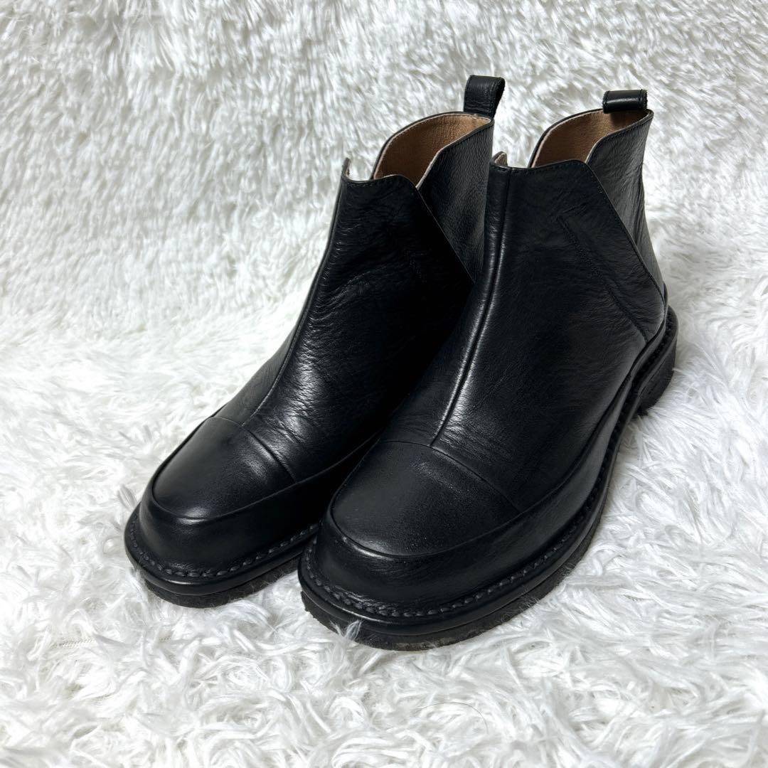 【未使用品】SAYA 撥水加工レザーショートブーツ ダブルジップ 24cm