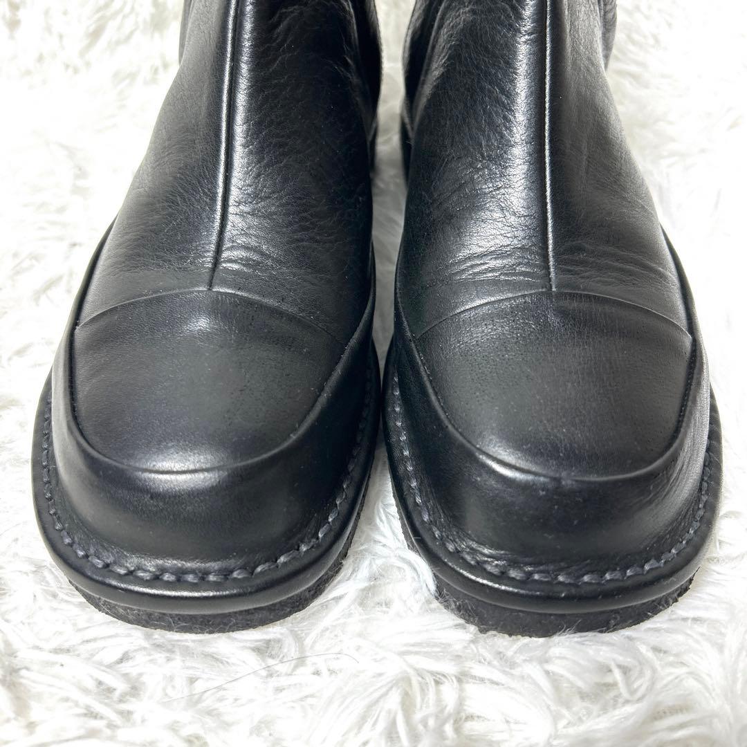 【未使用品】SAYA 撥水加工レザーショートブーツ ダブルジップ 24cm