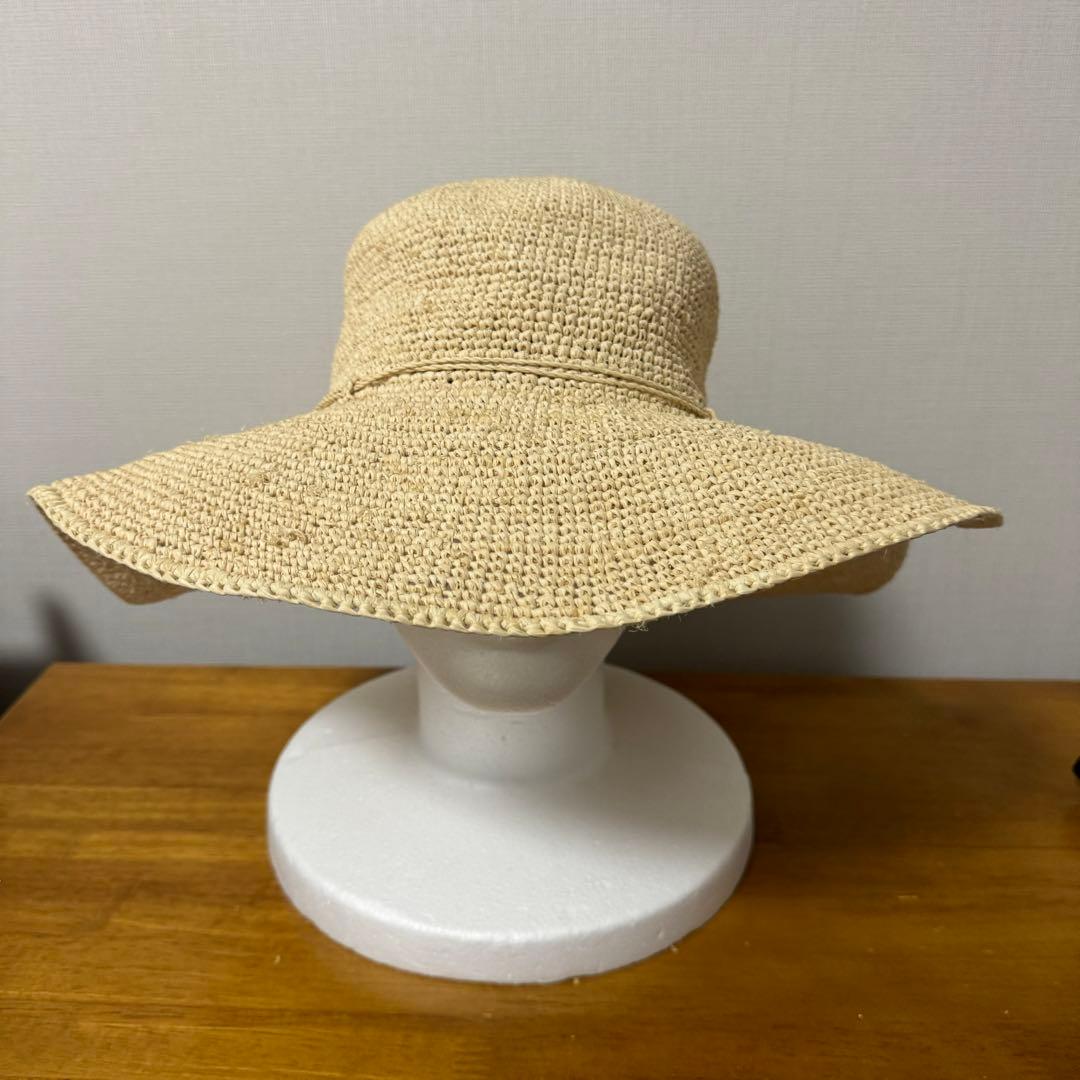 ヘレンカミンスキー　麦わら帽子　つば広め　ラフィア　ラフィアハット　帽子