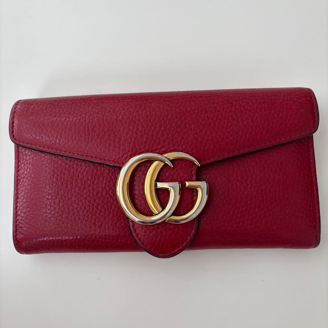 GUCCI バーガンディ GGロゴ 長財布