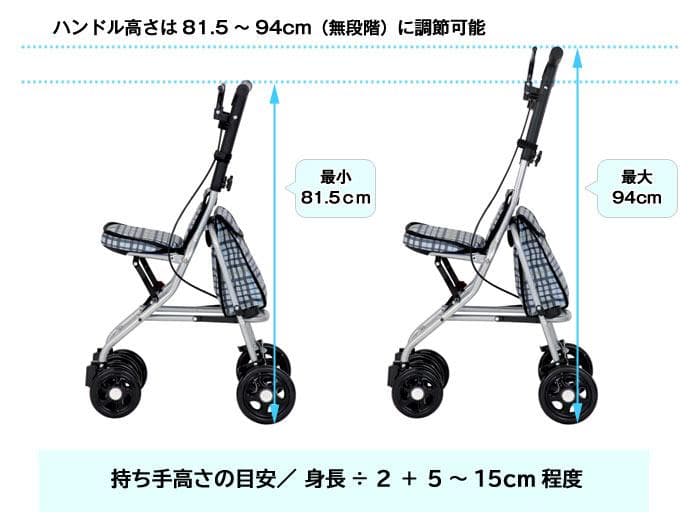 新品・未開封・未使用 シルバーカー SICP02 チェックブラック