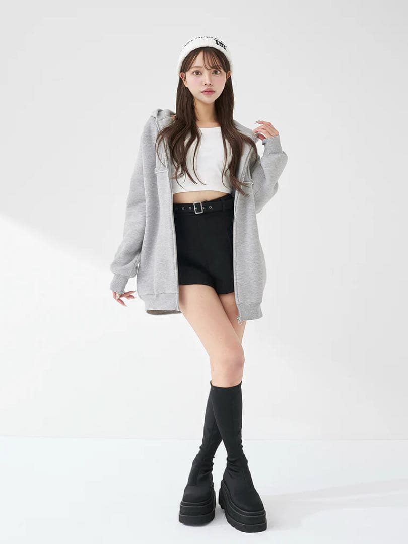 ♡ ダーリッチ Darich ♡ アップリケDDロゴパーカー グレー