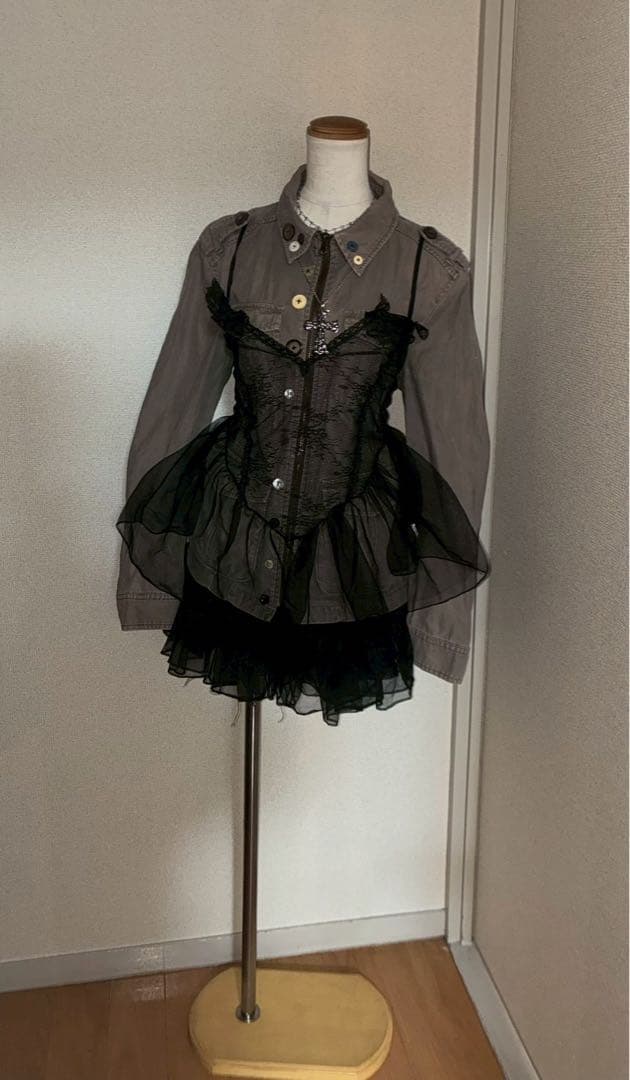 y2k ミニタリージャケット ボタン NANA 平成ギャル フェアリーグランジ