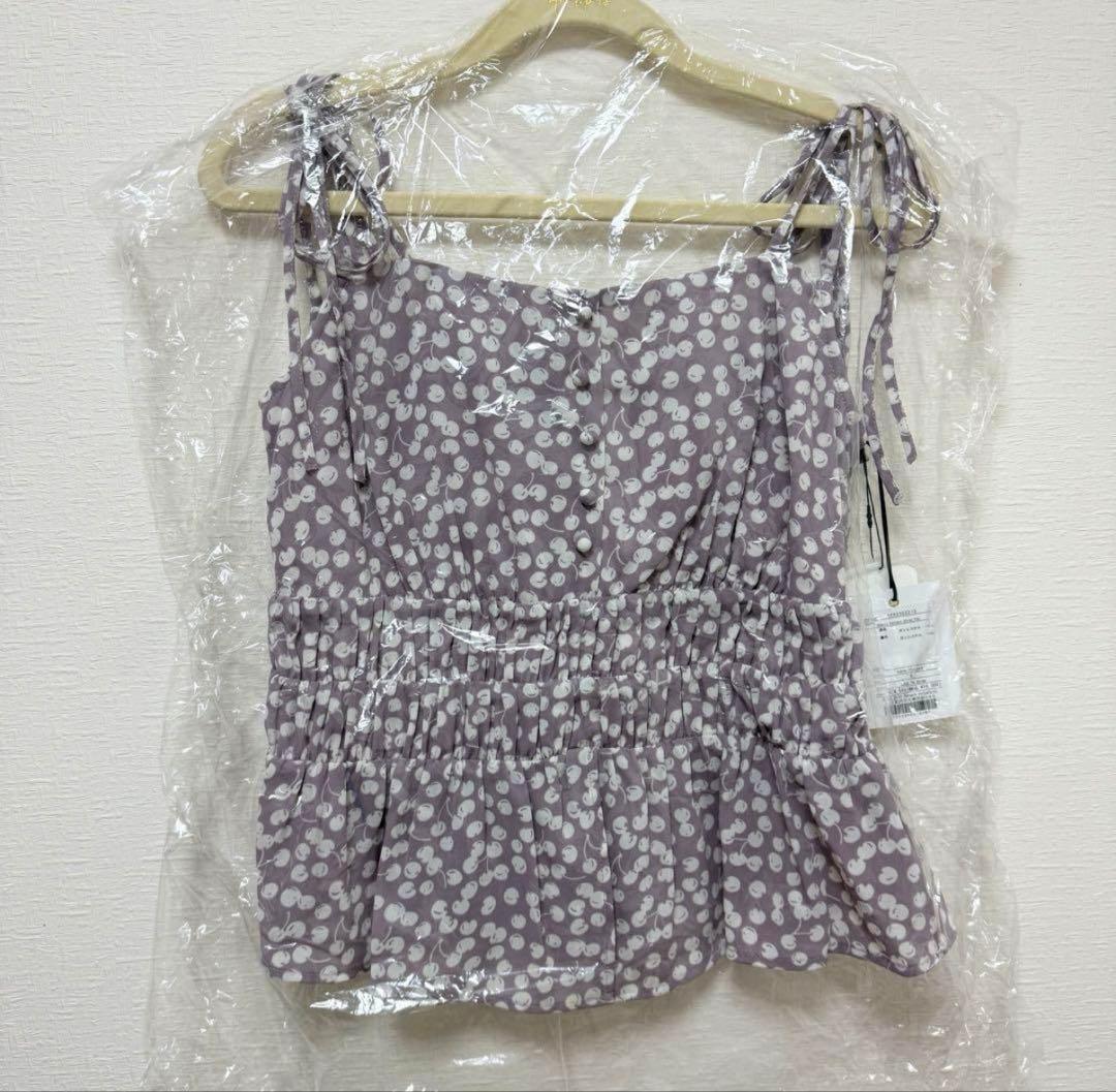 Herlipto Cherry Pattern Strap Top Sサイズ