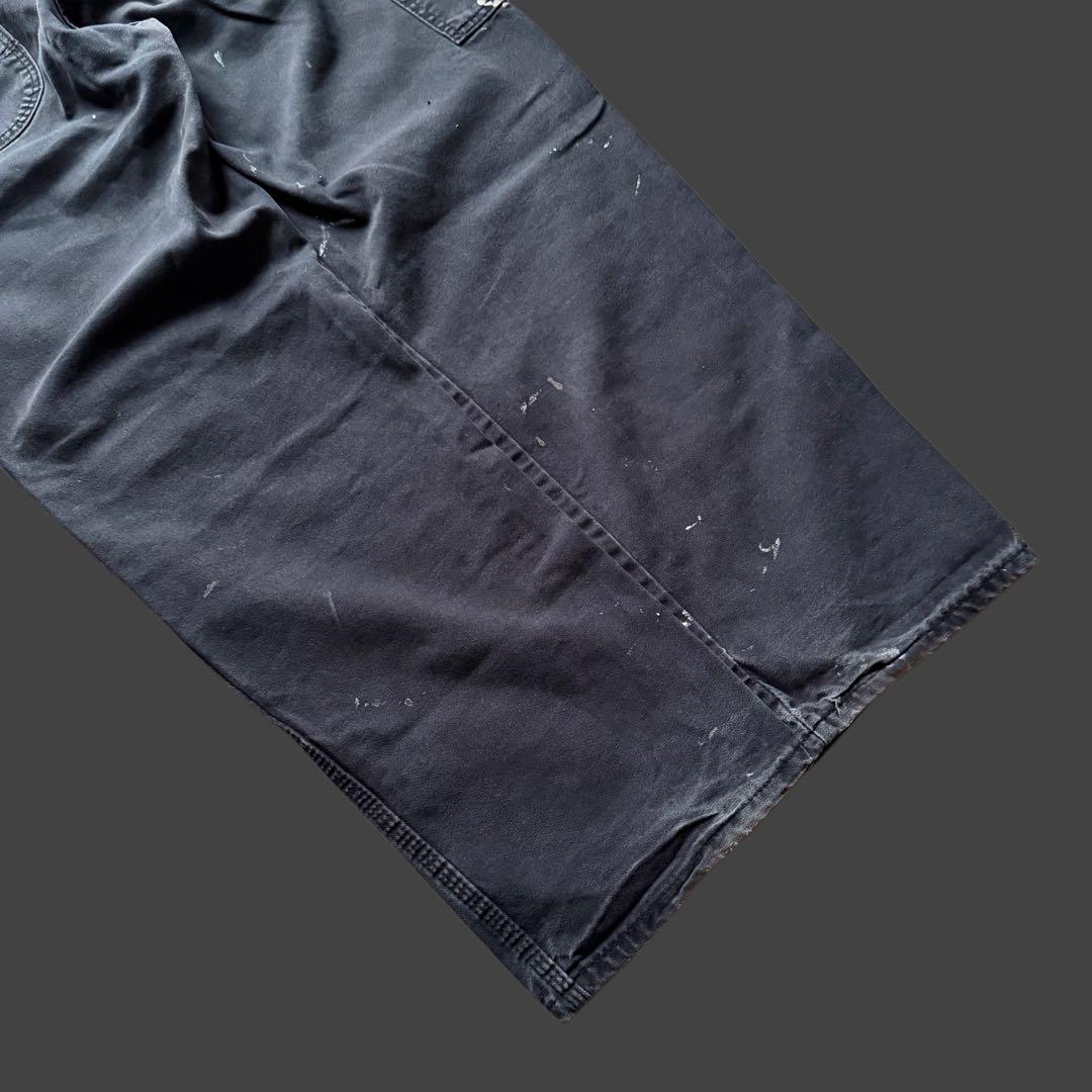 ディッキーズ ペンキ ペインターパンツ フェードブラック ダック地 グランジ