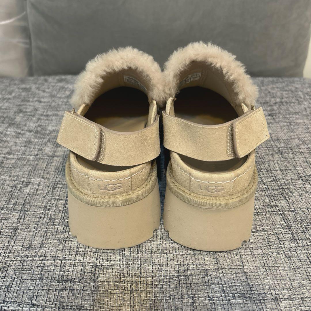 【公式購入】 UGG ベージュ ファー付き 厚底 スリッポン 2wey