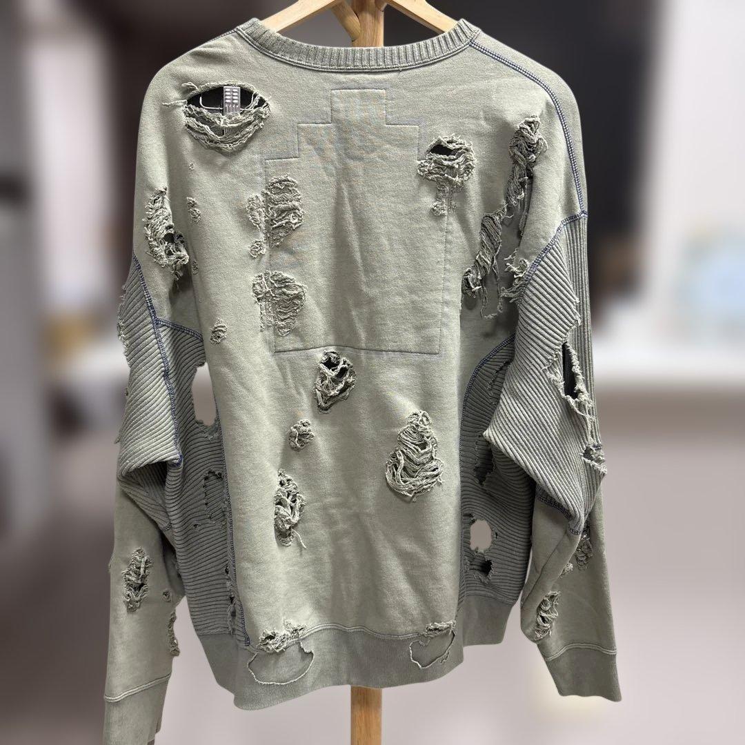Cav empt C.E.ダメージ加工 グレー セーター