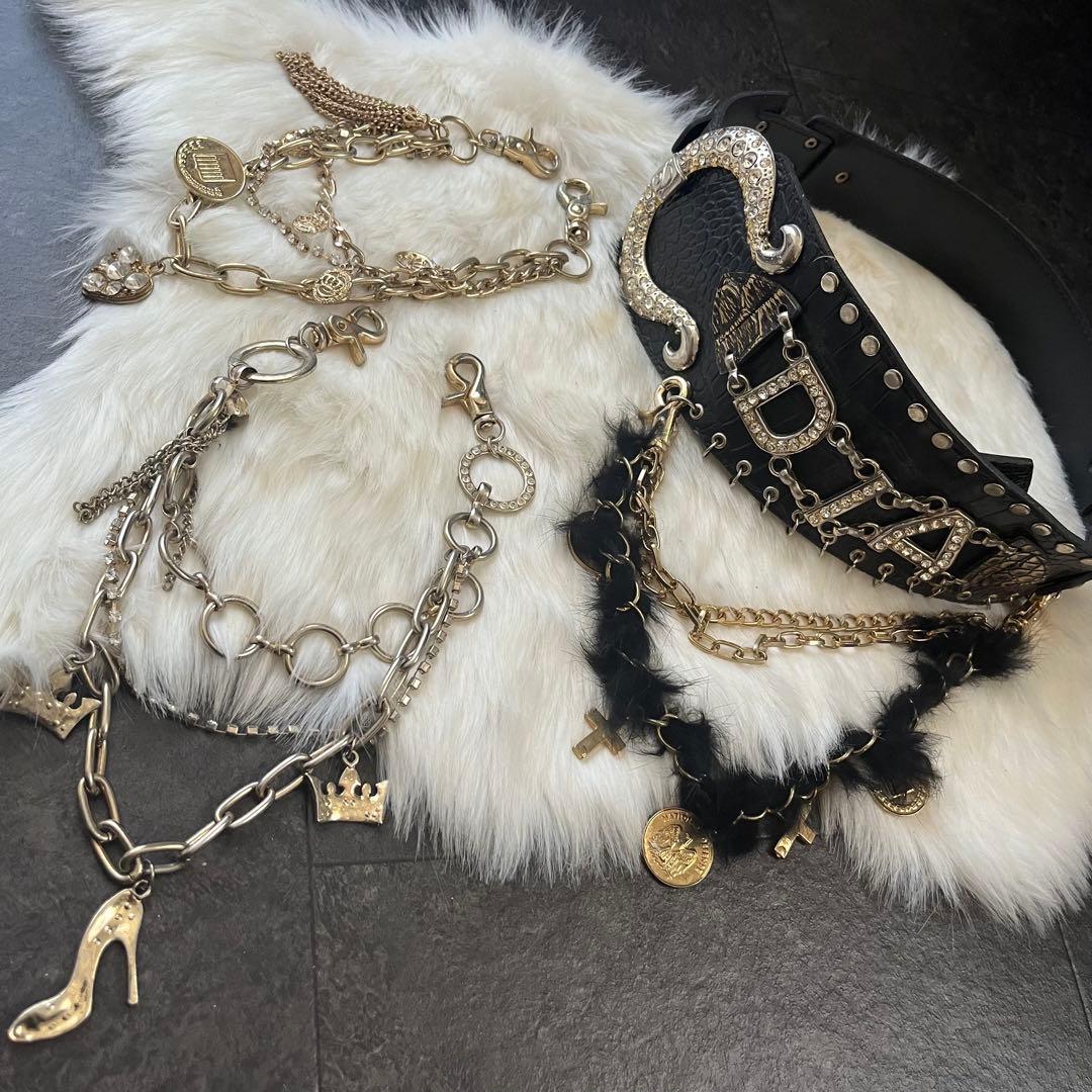 【オマケ付き】 激レア‼︎d.i.a.ロゴ入りベルト チェーン3本セット