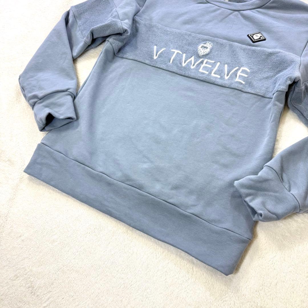 V12 刺繍ロゴ 高機能 裏起毛 ストレッチ長袖スウェット L レディース