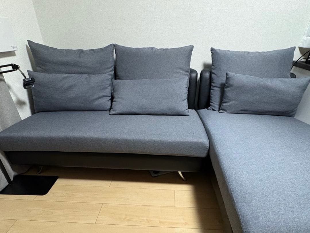 ニトリ　グレー カウチソファ 5人掛け