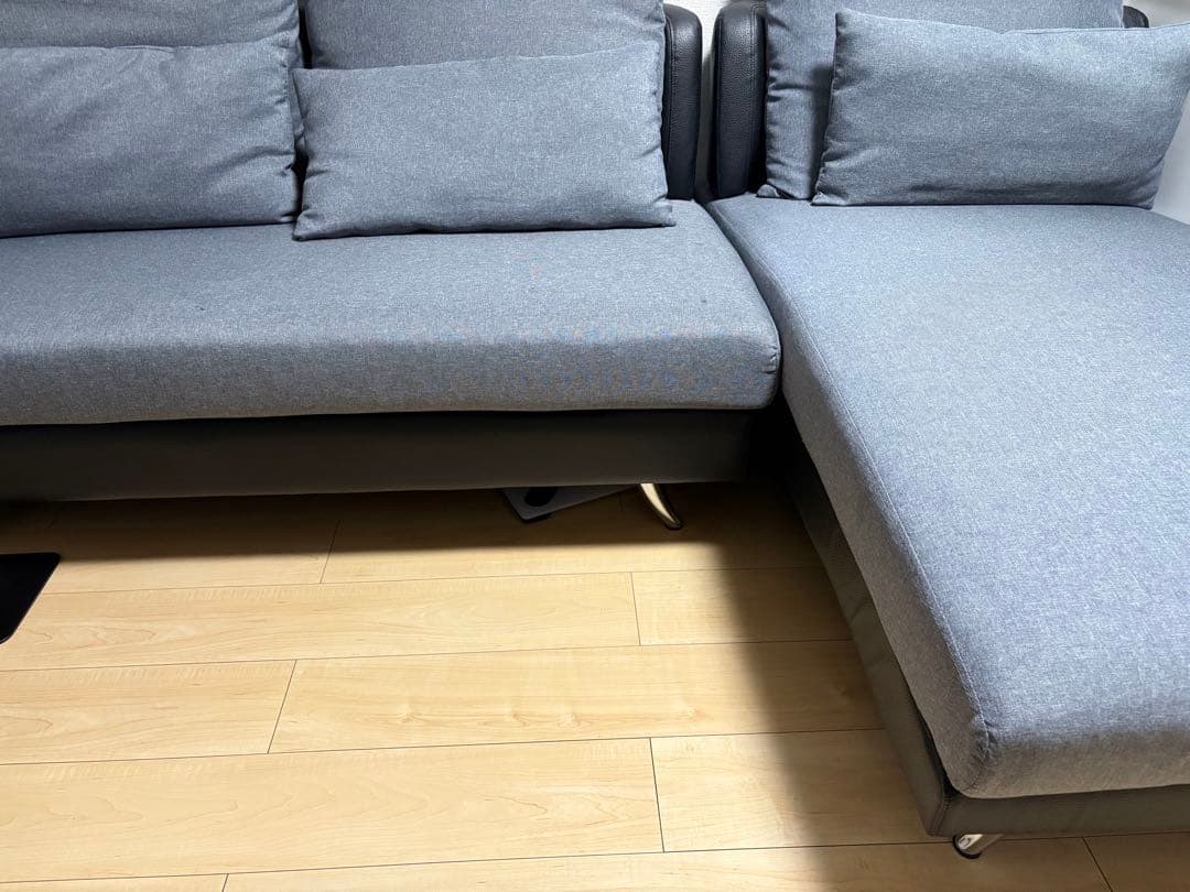 ニトリ　グレー カウチソファ 5人掛け