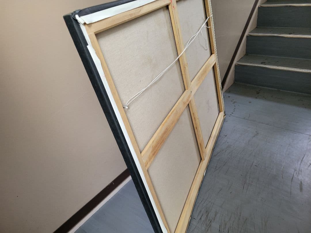 抽象油彩画 果物の静物 大きなキャンバス