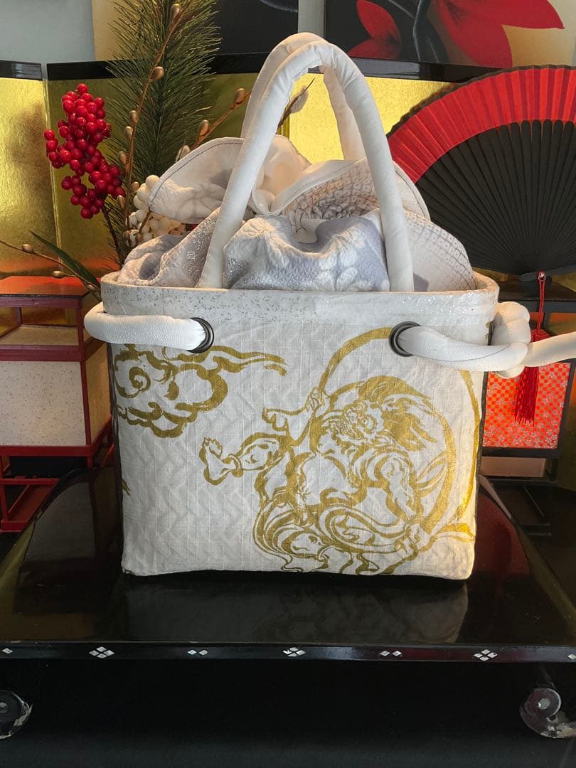 御専用ページで御座います。　一閑張り　風神雷神図