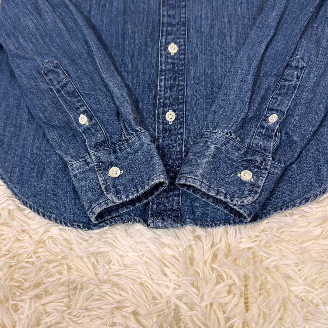 す*れ様 ポロラルフローレンボウタイ　ブラウス　ポニー刺繍　リボン　デニム　S