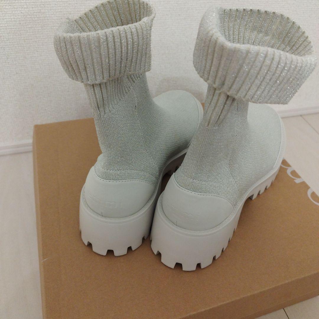 emmi ニットブーツ　シルバー　25cm