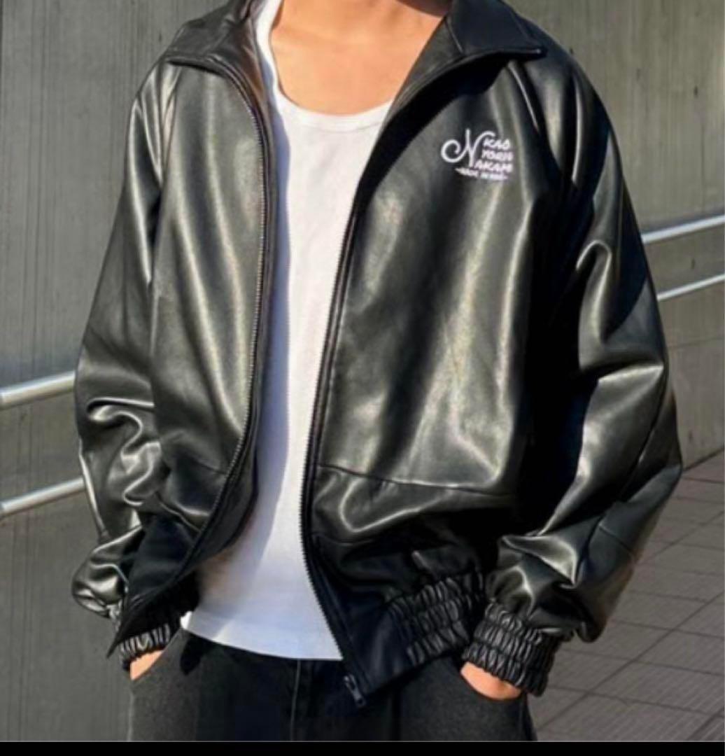 ジャケット・アウター kaoyorinakami logo leather like jacket