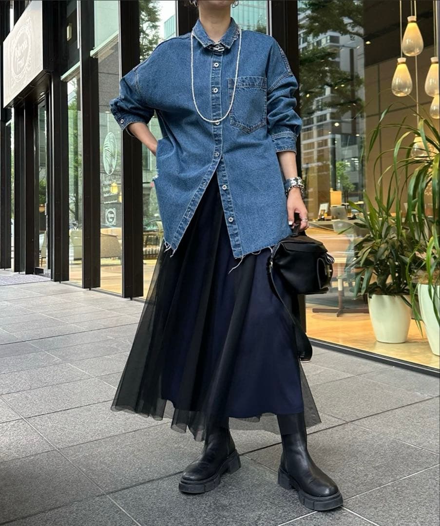 DouDouダメージデニムシャツ