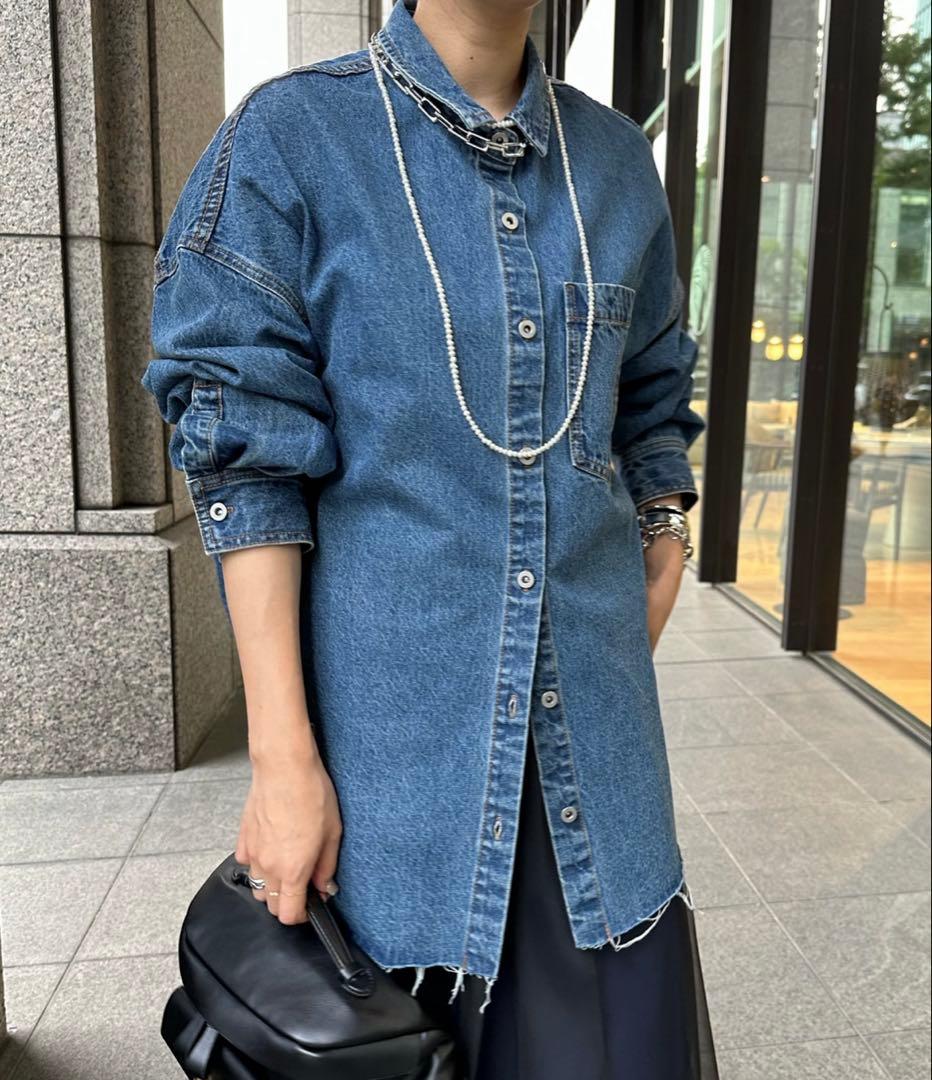 DouDouダメージデニムシャツ