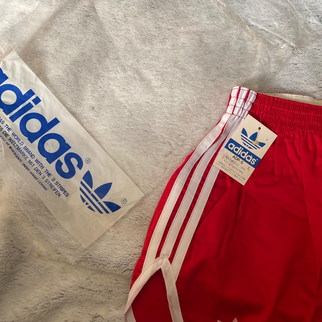 a-05/デッドストック adidas アディダス デサント レッド×ホワイト