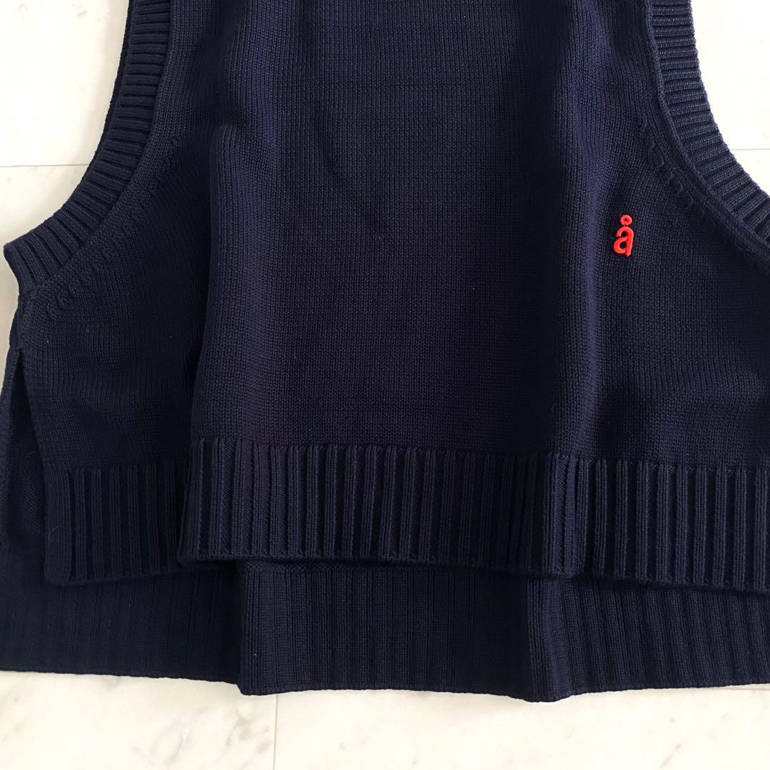 極美品 ナゴンスタンス nagonstans コットンニットカレッジベスト M