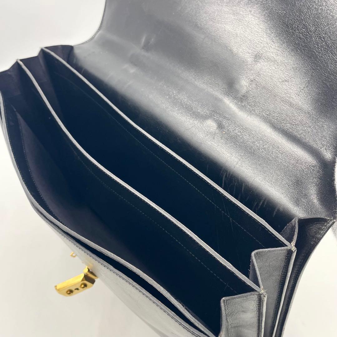 HERMES エルメス サックアデペッシュ41 ボックスカーフ ビジネスバッグ黒