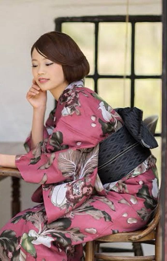 浴衣 [KIMONOMACHI 浅蘇芳色 野菜] ・帯・兵児帯3点セット