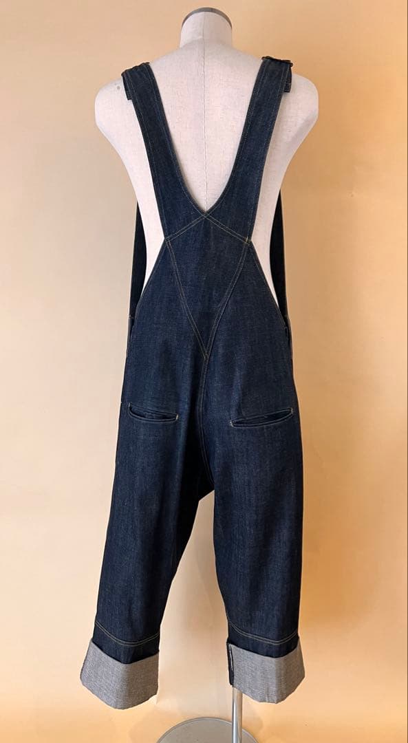 1回着用美品:NEMETHネメス:比翼デニムオーバーオール サイズL 国産デニム