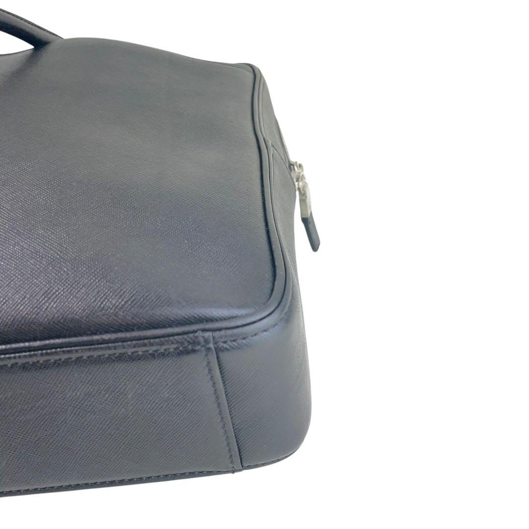 【美品】バーバリー ビジネスバッグ サフィアーノレザー ブラック A4可