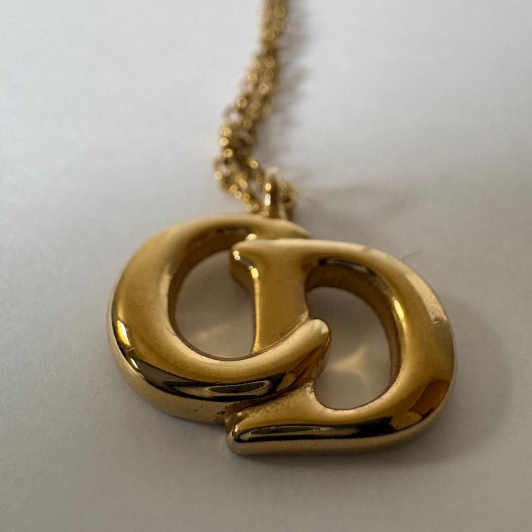 【美品】ディオール　ネックレス　CDロゴ　ロゴ刻印　ゴールド金具　ヴィンテージ