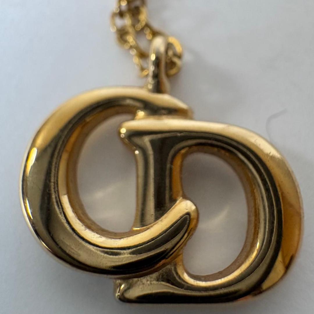 【美品】ディオール　ネックレス　CDロゴ　ロゴ刻印　ゴールド金具　ヴィンテージ