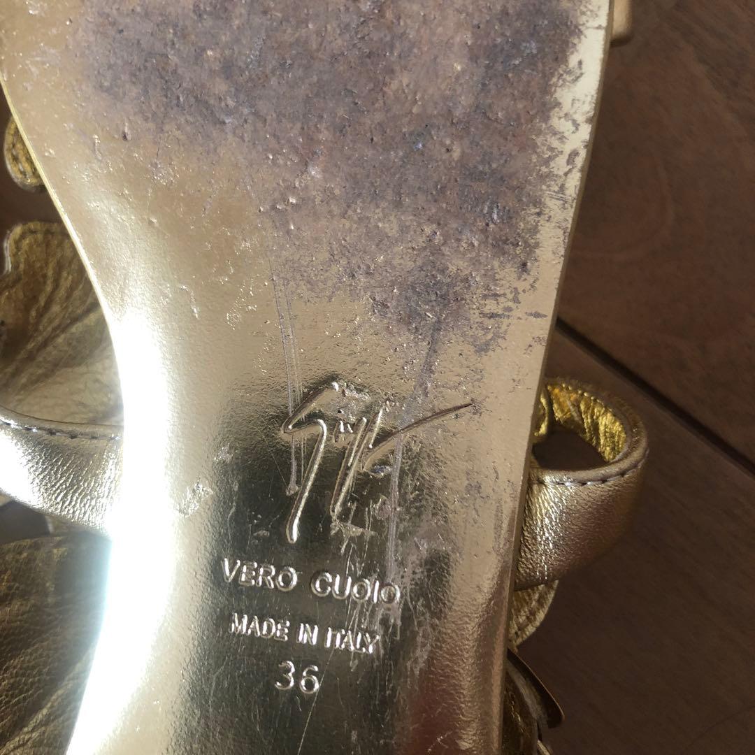 Giuseppe Zanotti ゴールドサンダル36定価205000