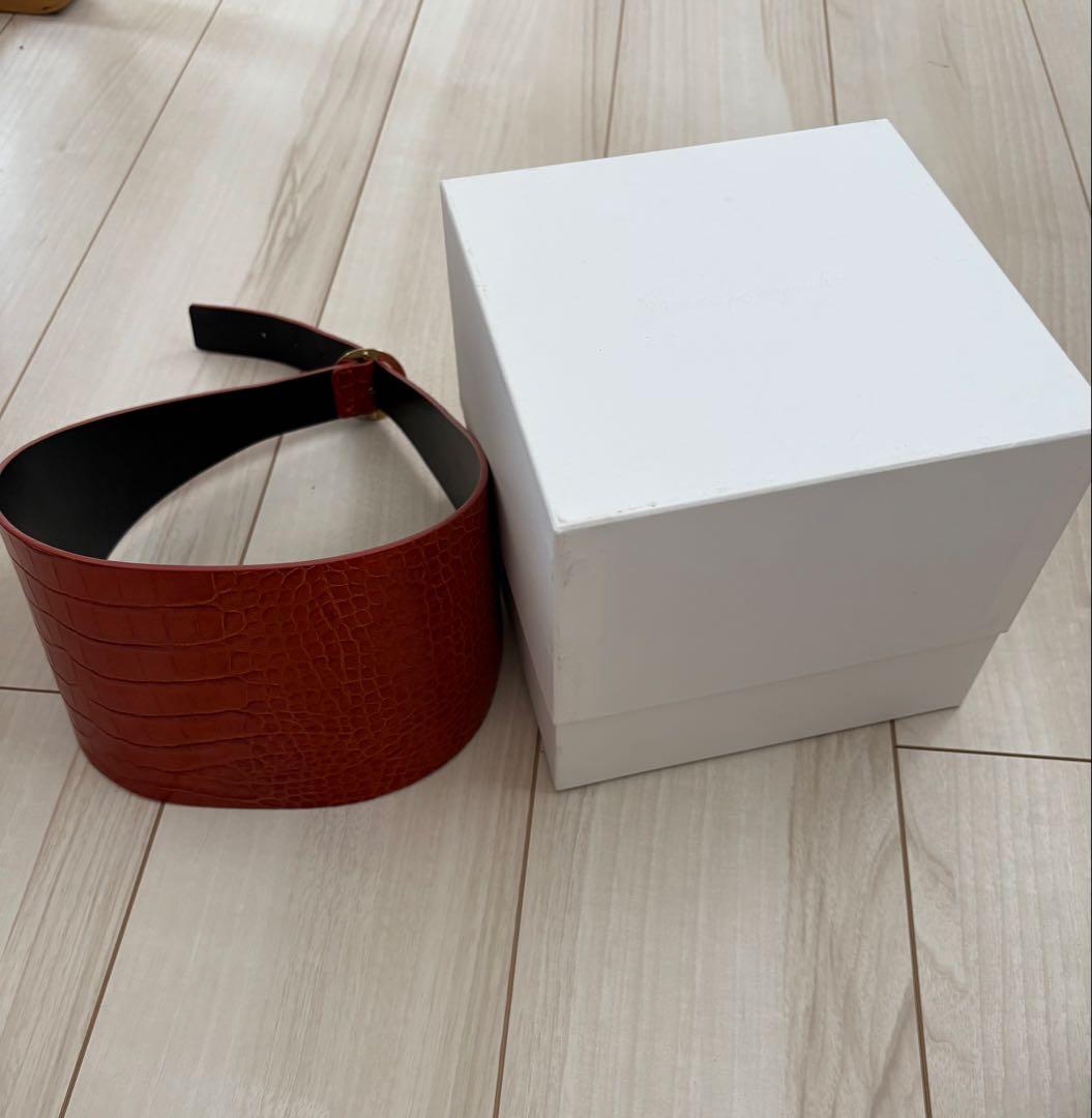 mame kurogouchi レザーベルト17AW コルセットベルト