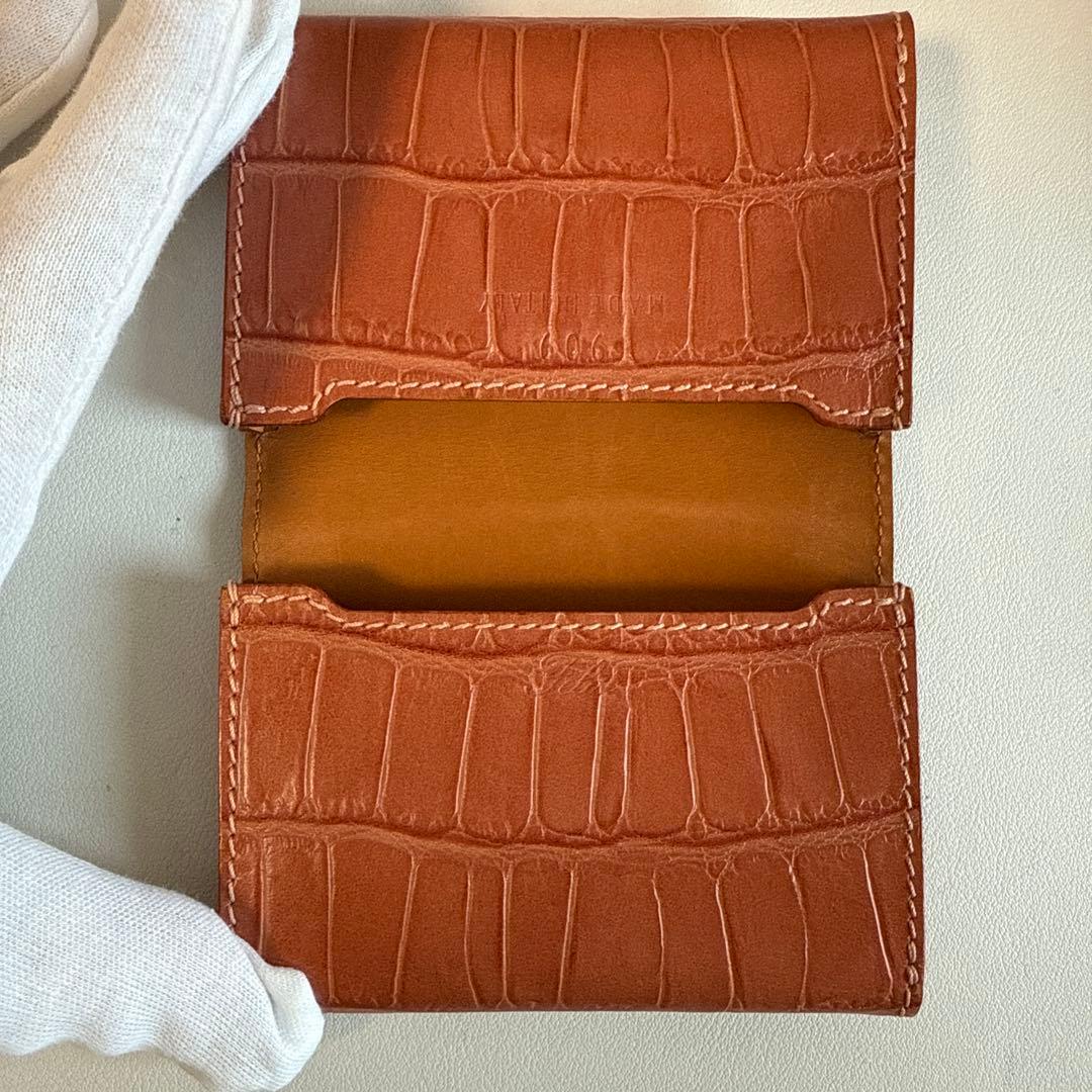 未使用✨Felisi フェリージ レザー名刺入れ クロコダイル型押し 型番909