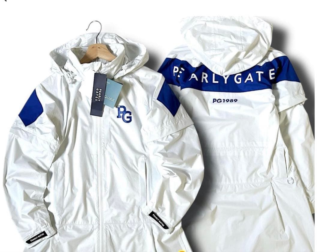 新品PEARLY GATES レインウェア ワンピースホワイト1