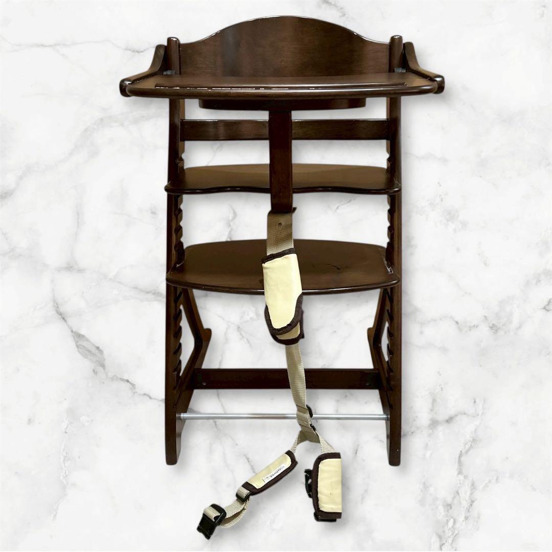 大和屋 ベビーチェア すくすくプラス 木製 ベルト付き yamatoya