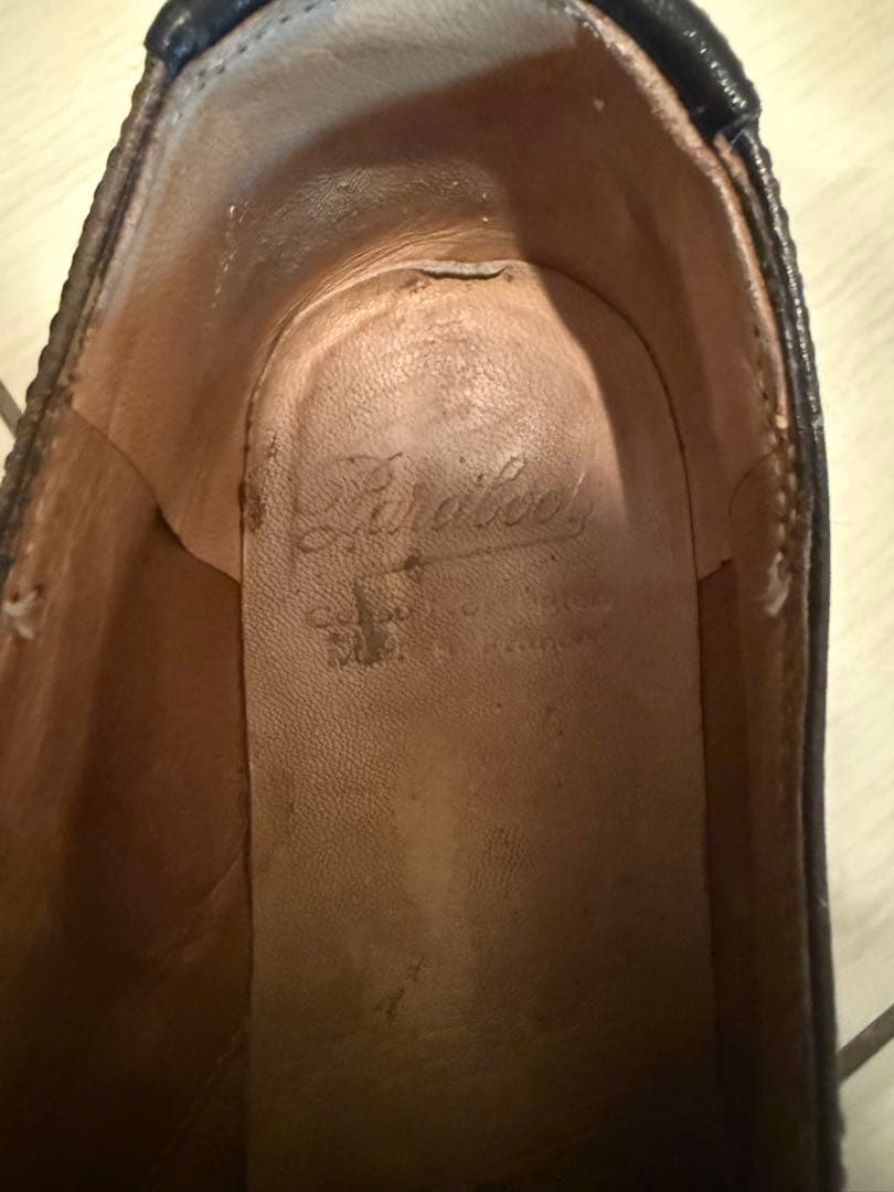 パラブーツ 7 25.5 アヴィニヨン レザー Uチップ ブラック 黒