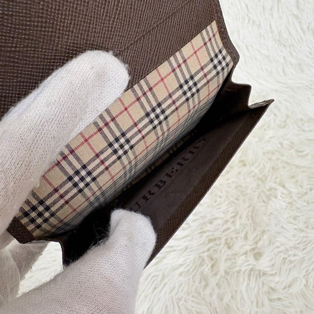 未使用品✨ BURBERRY 名刺入れ ブラウン ノバチェック 型押し
