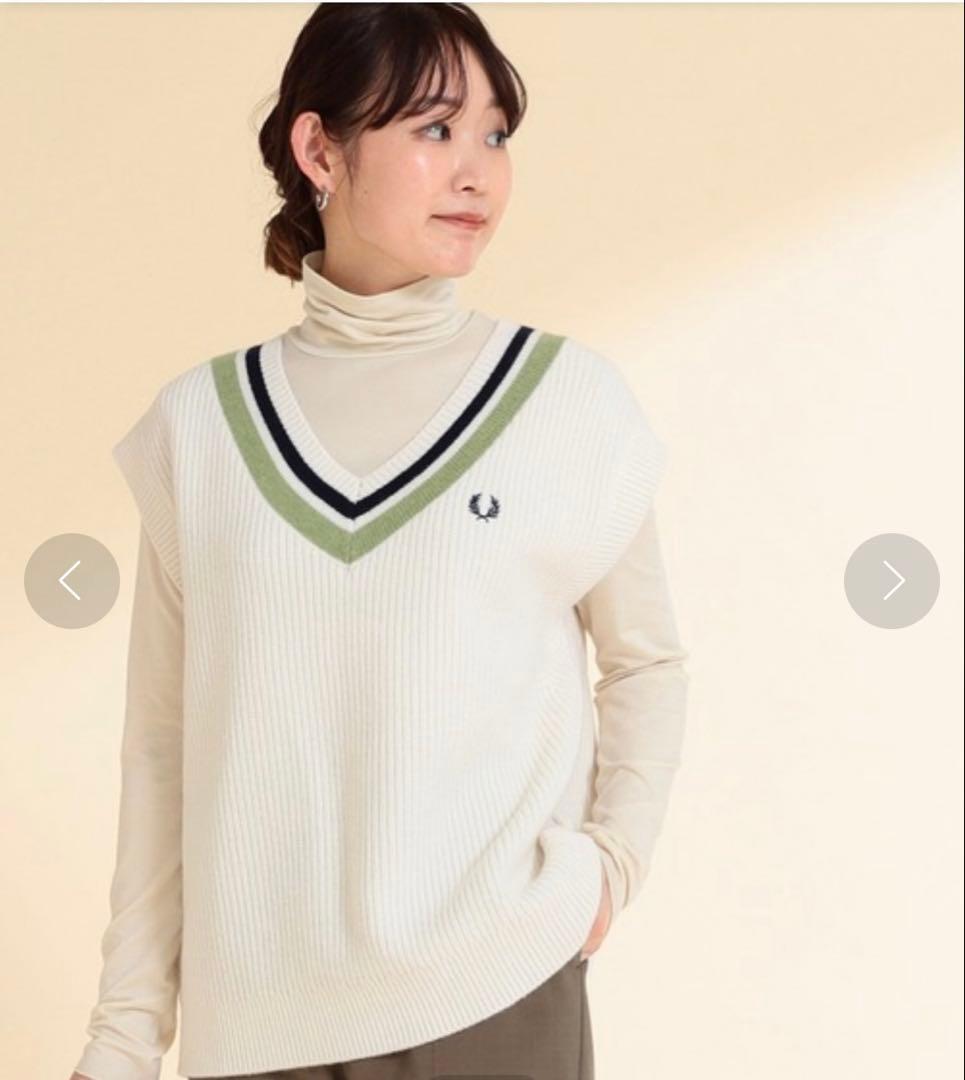 FRED PERRY Rey BEAMS チルデン ニット　ベスト 白 ウール